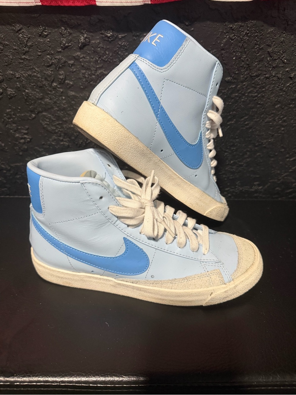 Nike High-Top Sneakers in Light Blue and Bright Blue blazers